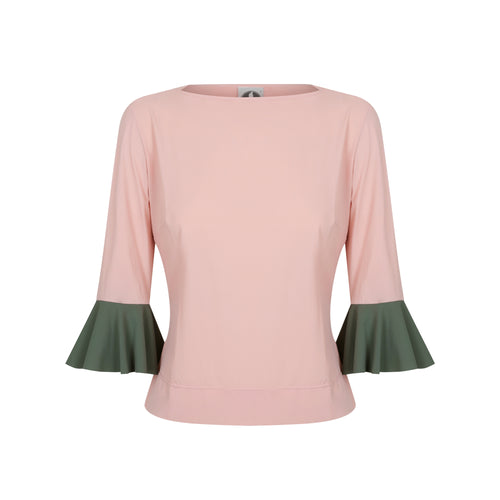 Float Away Tank - Rose w/ Olive cuff UPF50+, Sun protective clothing, Idlebird