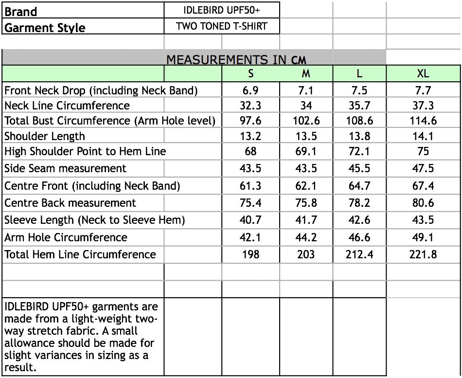 Two-toned T-Shirt - Black -  UPF50+, Sun protective clothing, Idlebird