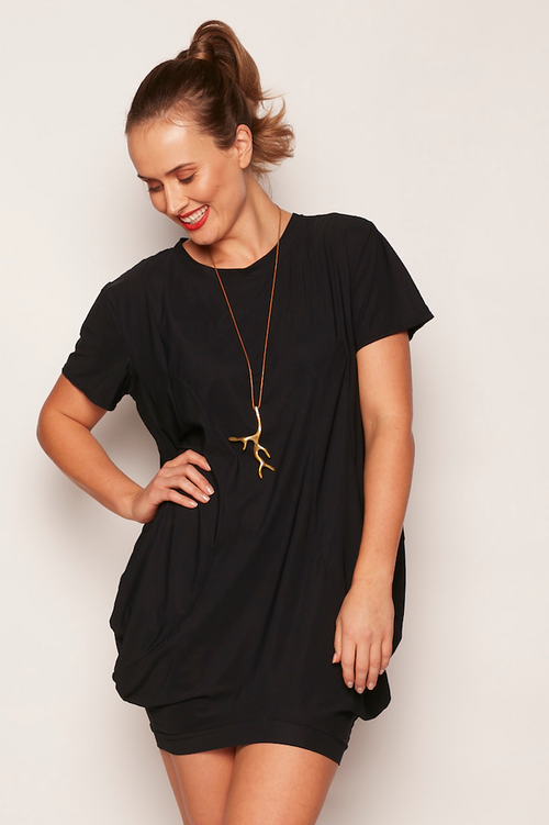 Movin' On Up Dress - Black UPF50+, Sun protective clothing, Idlebird